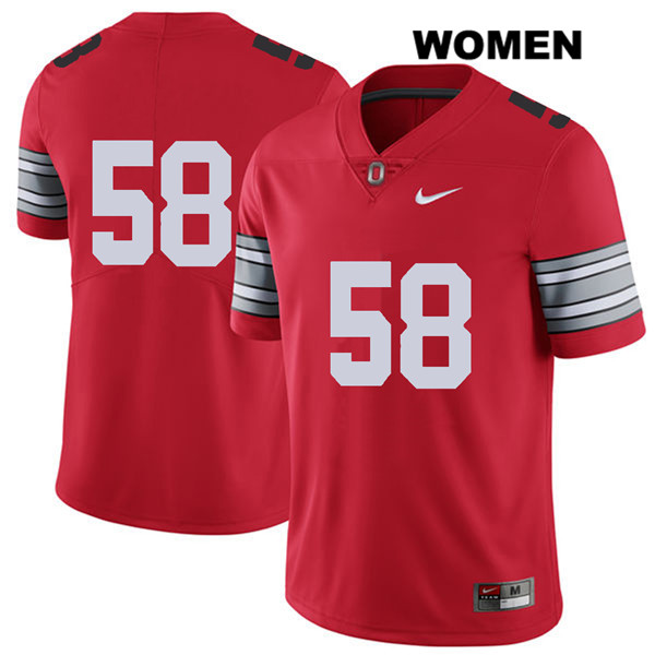 Ohio State Buckeyes Women's Joshua Alabi #58 Red Authentic Nike 2018 Spring Game No Name College NCAA Stitched Football Jersey GG19C55XQ